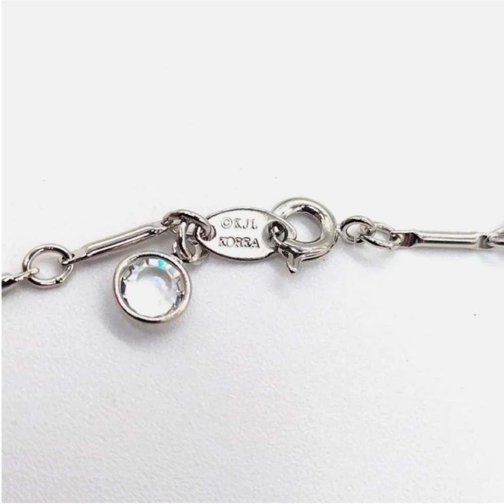 Vintage KJL Crystal Silver Station Bracelet - Picture 4 of 4